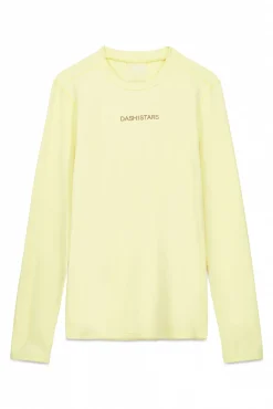 T-shirt amarela de manga comprida