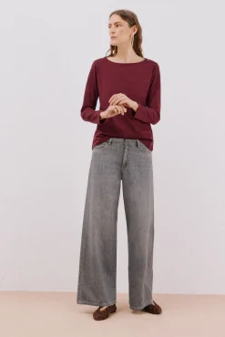 T-shirt barco botões