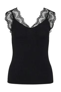 T-shirt canelada com renda