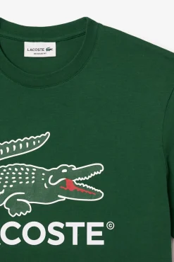 T-shirt com estampado de assinatura em malha de algodão