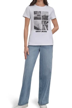 T-shirt com foto DKNY