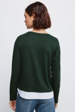 T-shirt combinada com botões laterais