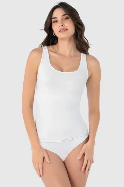 T-shirt controle moderado com dupla camada no abdômen