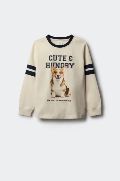 T-shirt feminina de manga comprida Varsity Dog