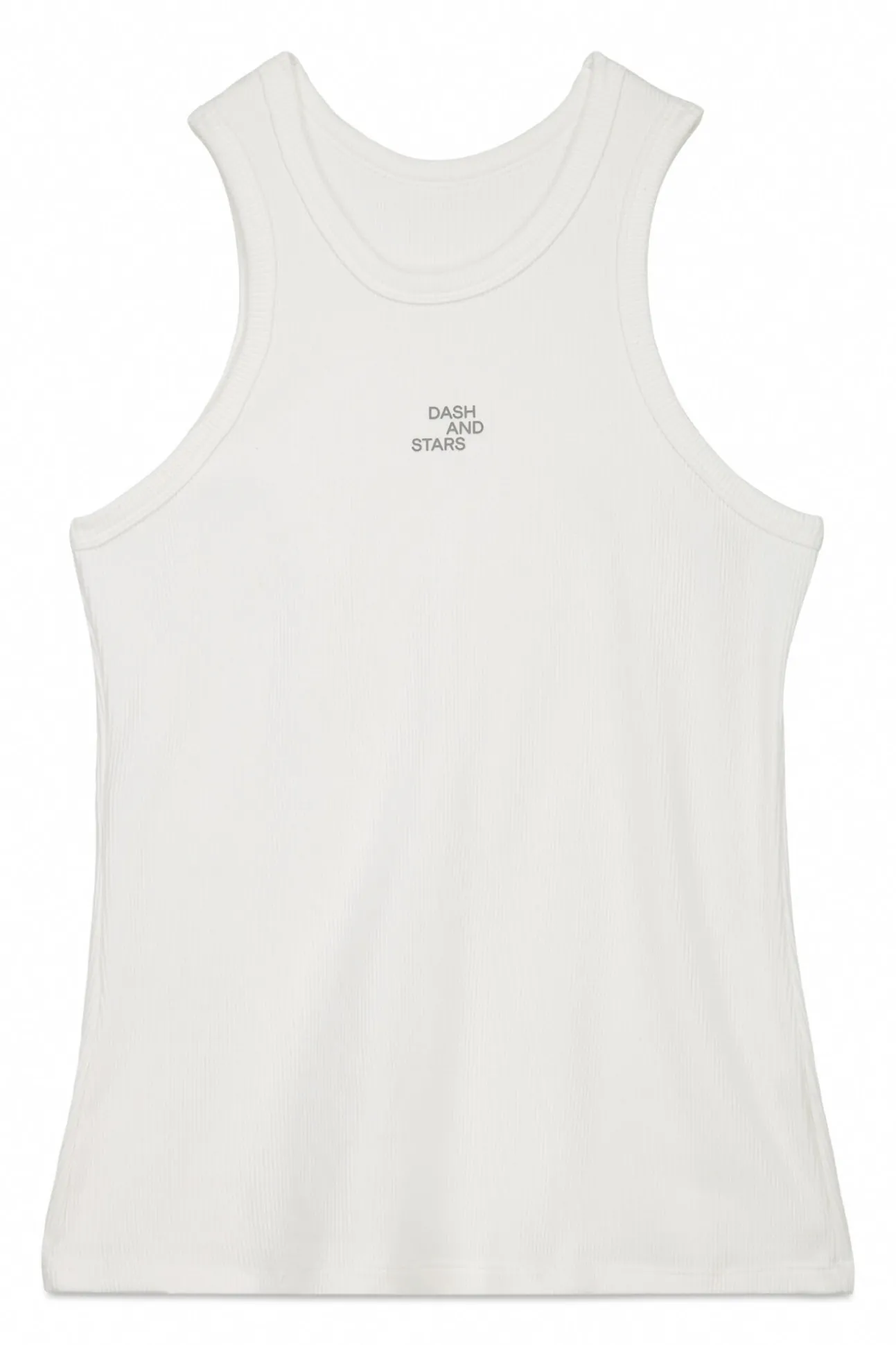 T-shirt halter de algodão canelado branco