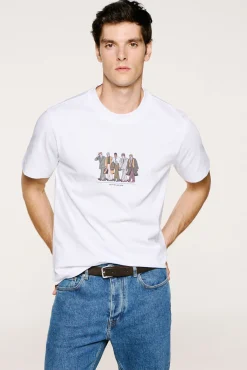T-shirt manga com estampa 100% algodão orgânico
