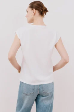 T-shirt sem mangas estampada
