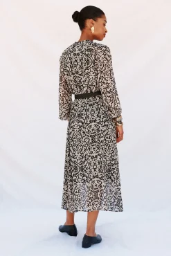 Vestido camisa estampado com cinto