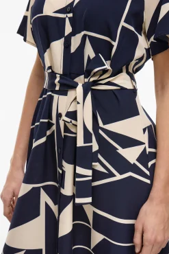 Vestido camisa midi com nó