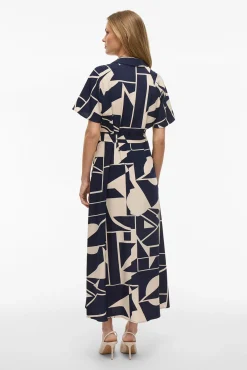 Vestido camisa midi com nó