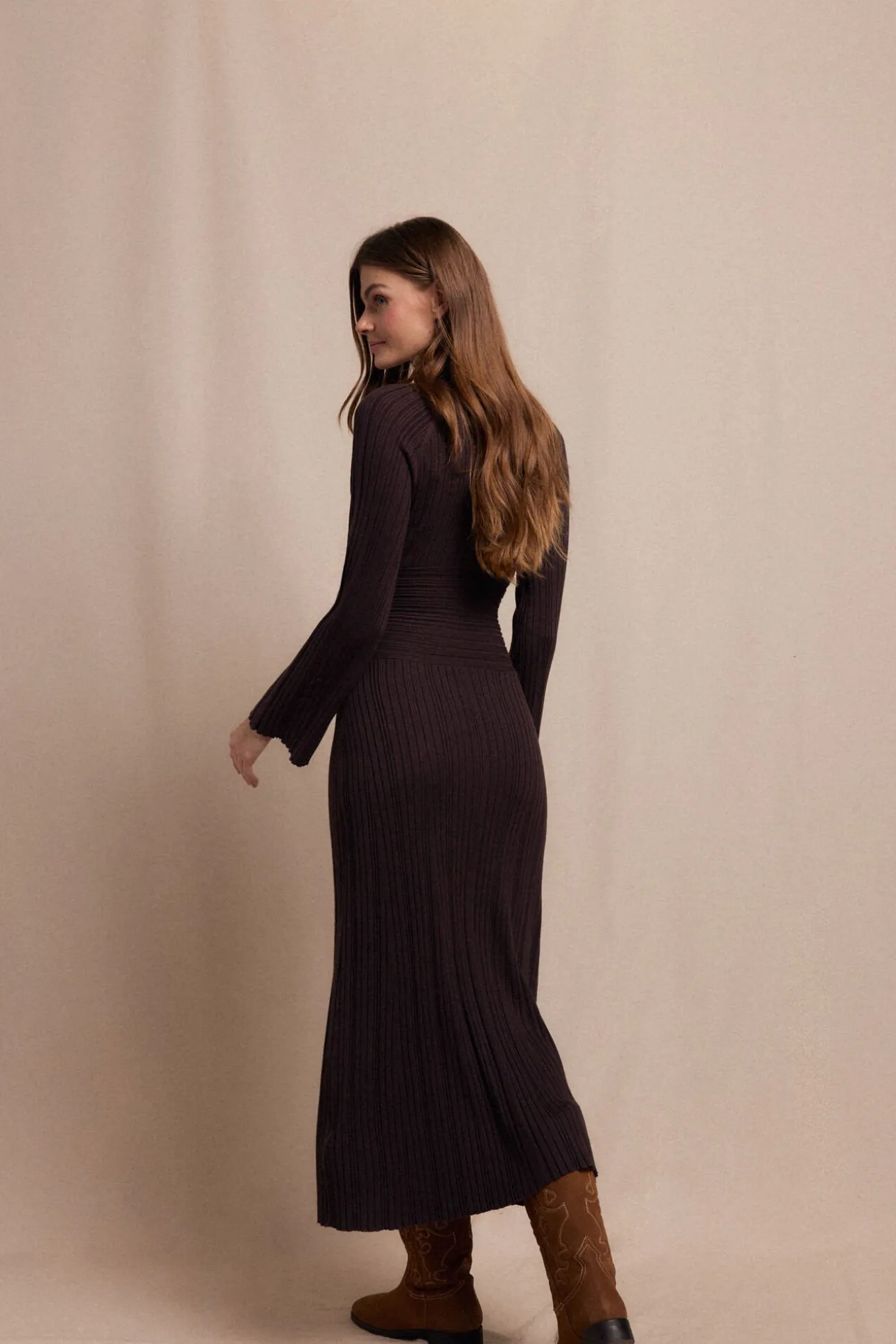 Vestido canelado Perkins