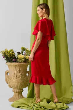 Vestido capa jacquard coleção evento