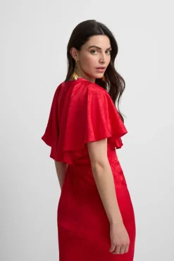 Vestido capa jacquard coleção evento
