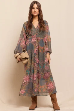 Vestido comprido estampado