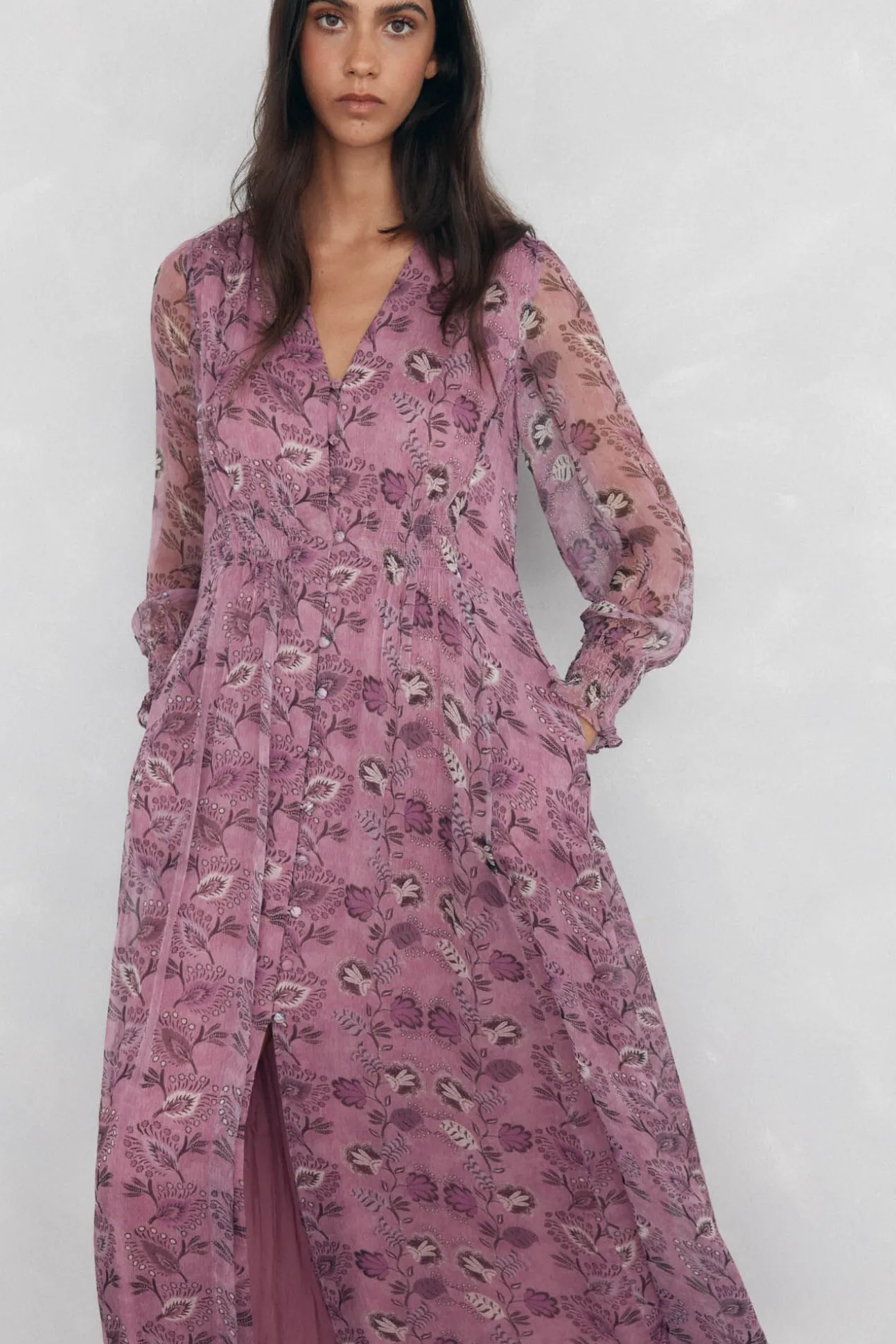 Vestido comprido fluído