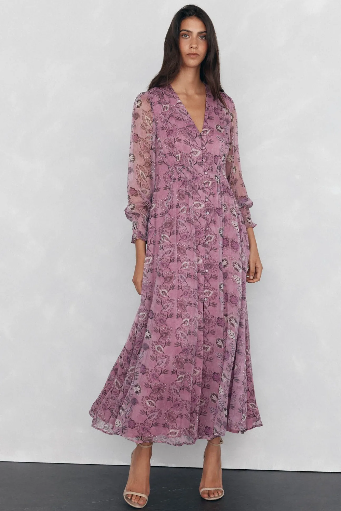 Vestido comprido fluído