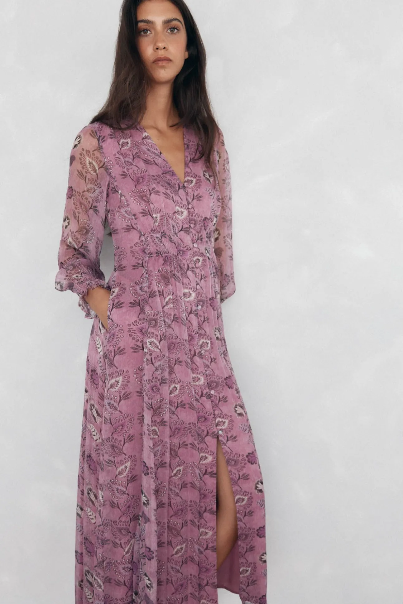 Vestido comprido fluído