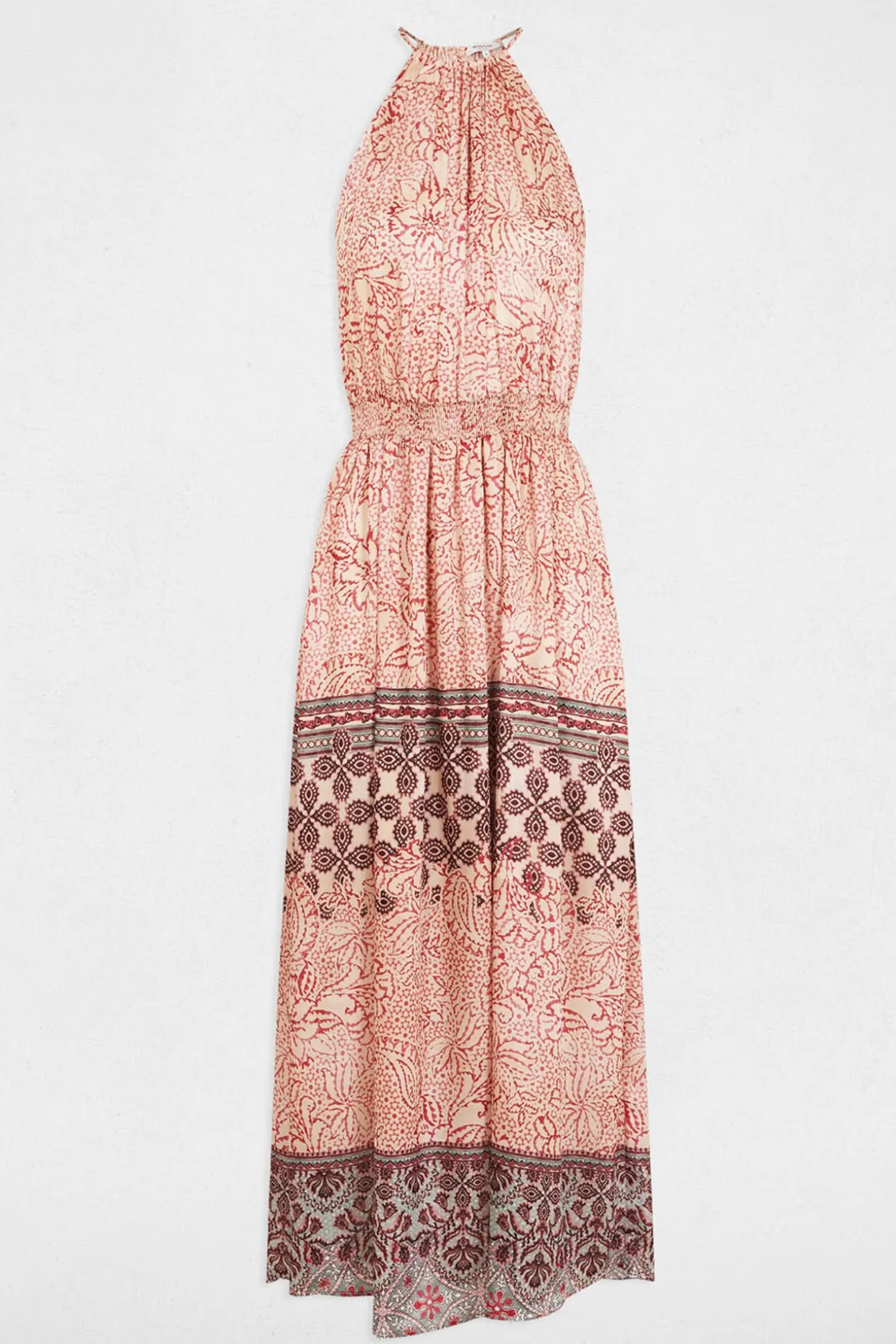 Vestido comprido reto estampado