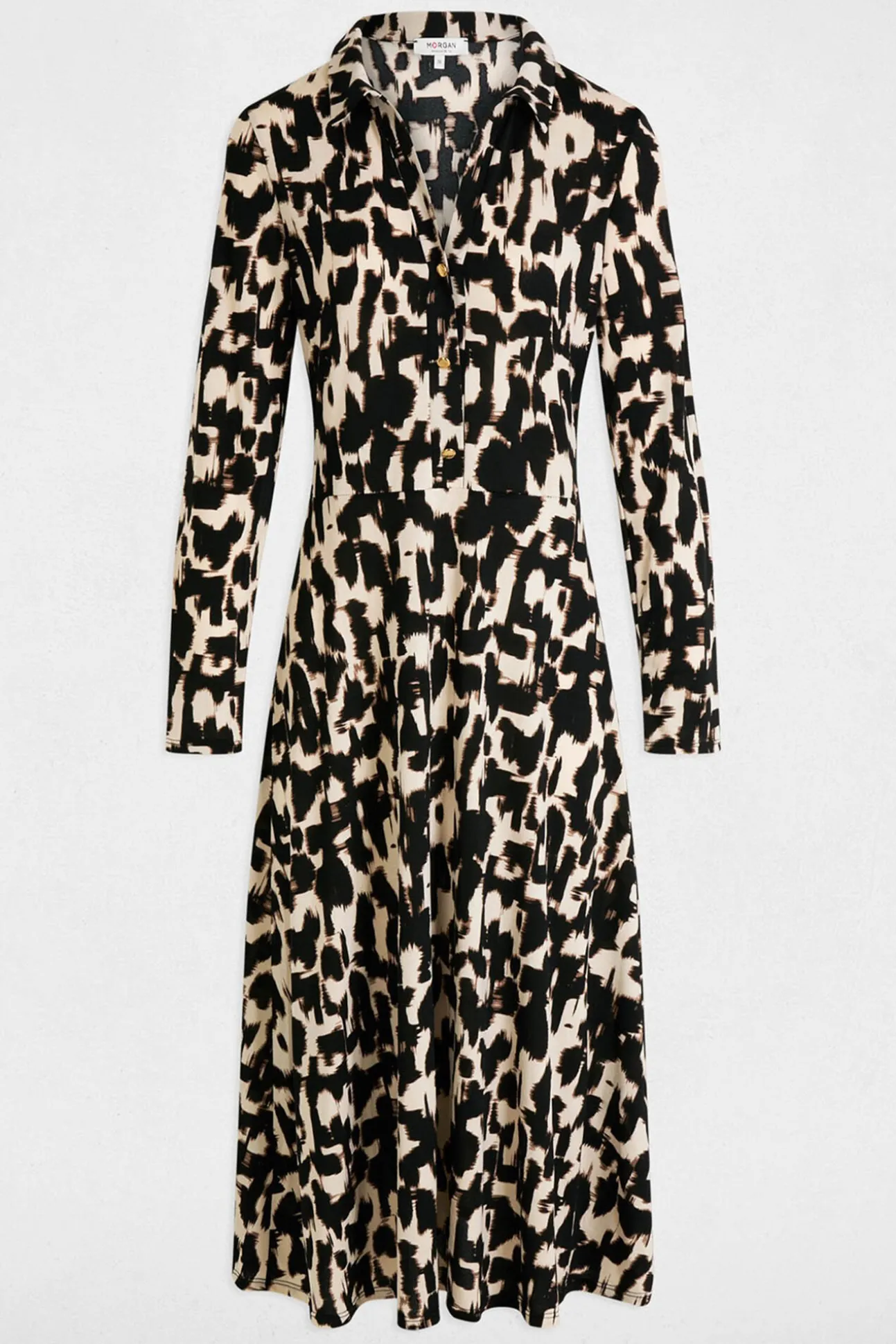 Vestido comprido reto estampado