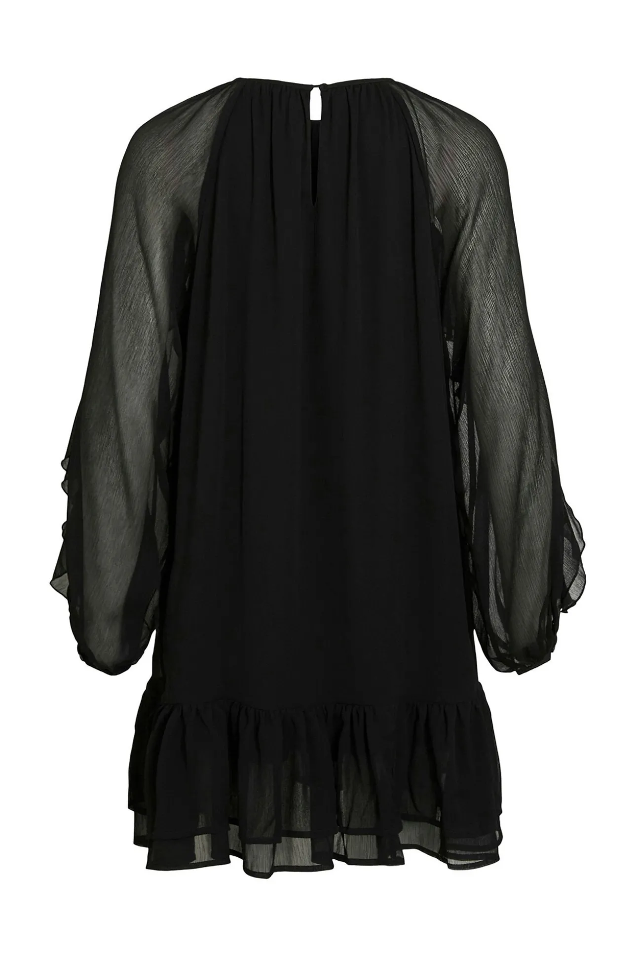 Vestido curto com babados