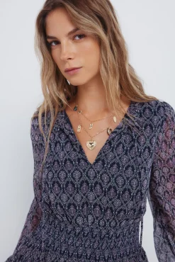 Vestido curto com estampado geométrica