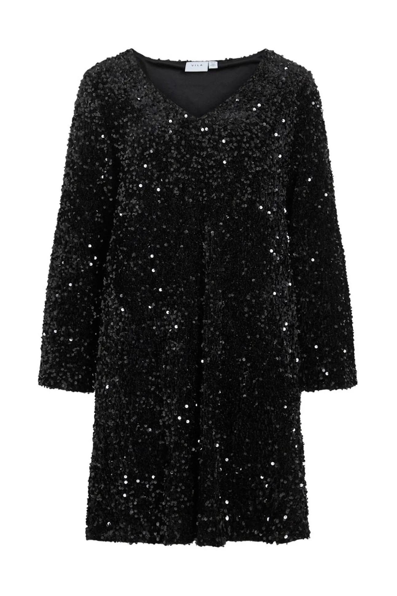 Vestido curto com lantejoulas