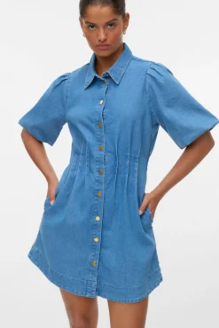 Vestido curto de algodão