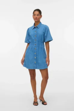 Vestido curto de algodão