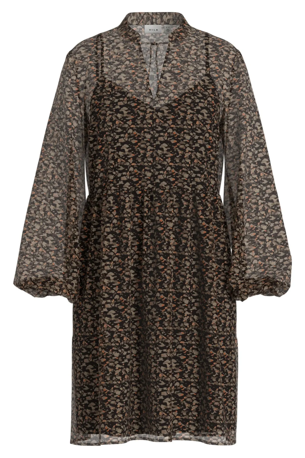 Vestido curto de chiffon