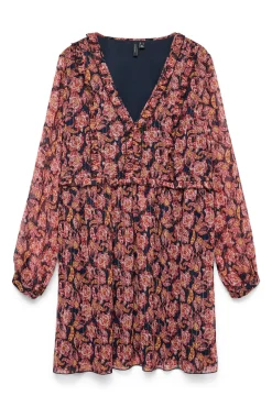 Vestido curto de chiffon