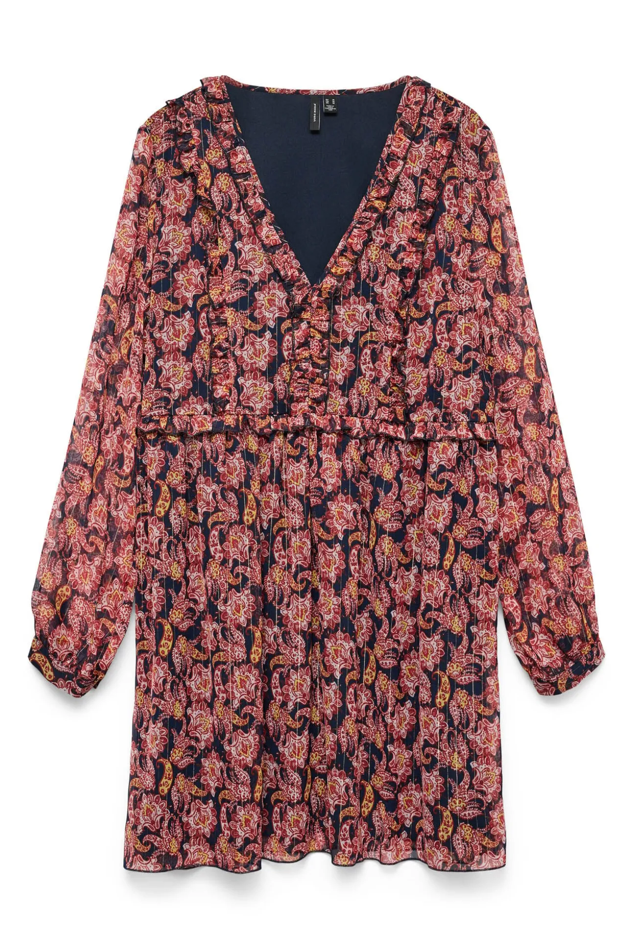 Vestido curto de chiffon
