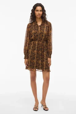Vestido curto de chiffon estampado