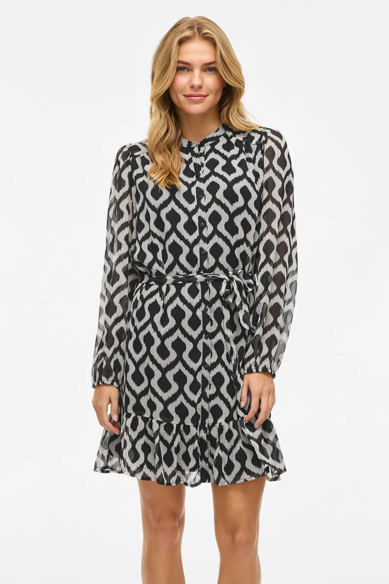 Vestido curto de gaze