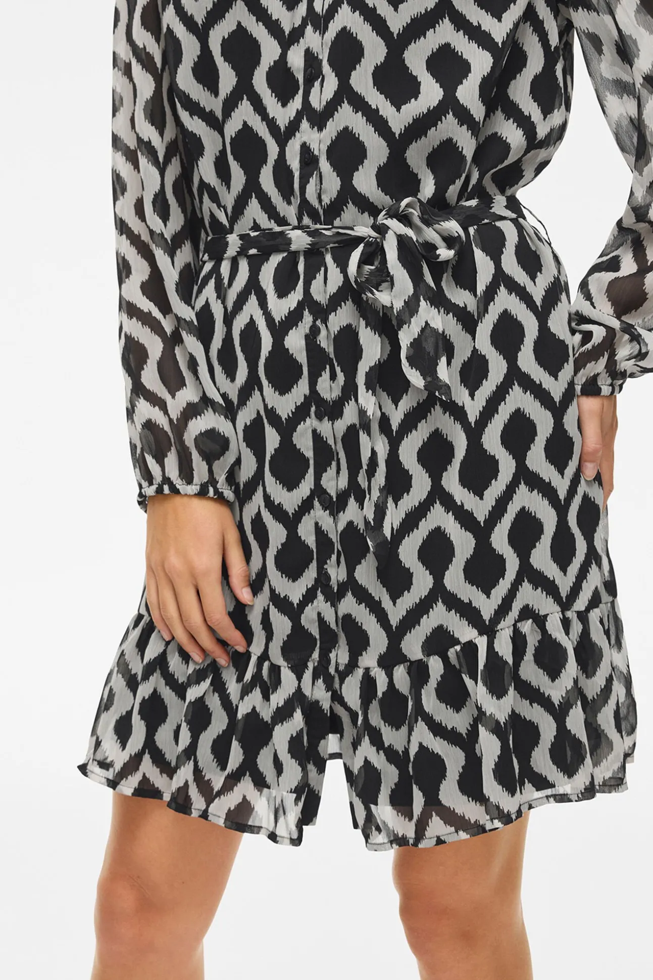 Vestido curto de gaze