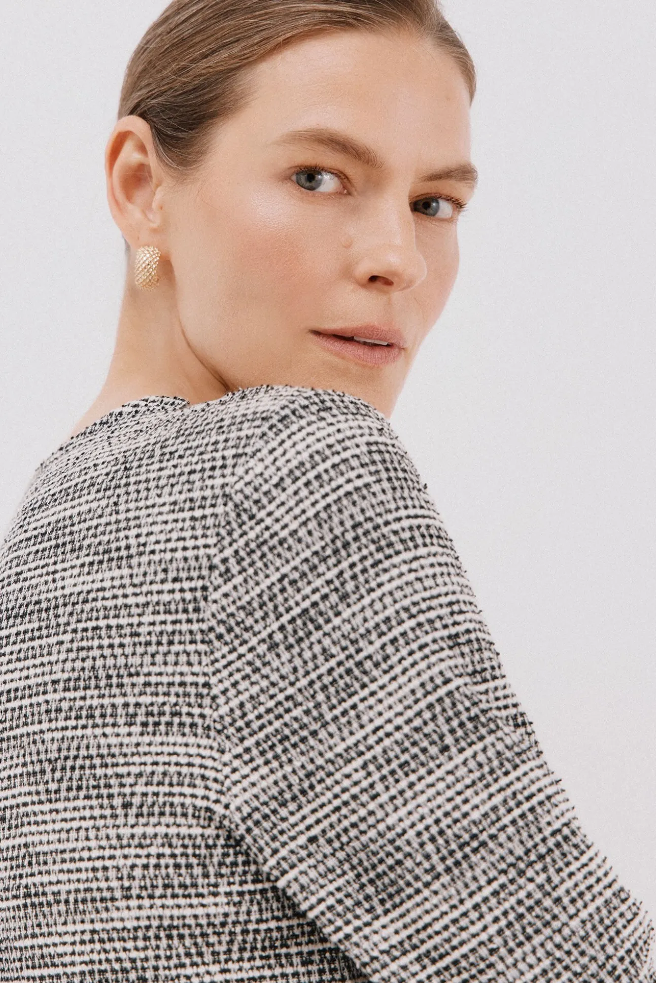 Vestido curto de tweed