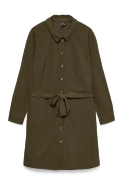 Vestido curto de veludo cotelê plus size