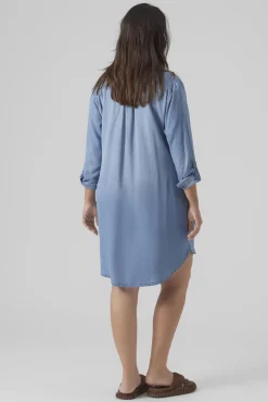 Vestido curto denim tamanho grande