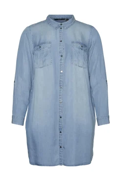 Vestido curto denim tamanho grande