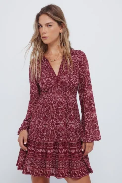 Vestido curto estampado boho