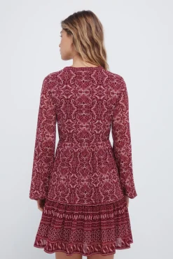 Vestido curto estampado boho