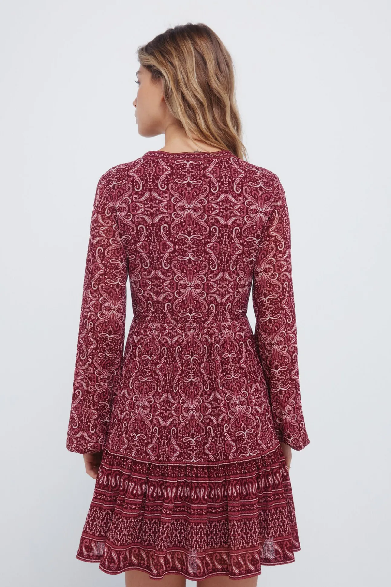 Vestido curto estampado boho