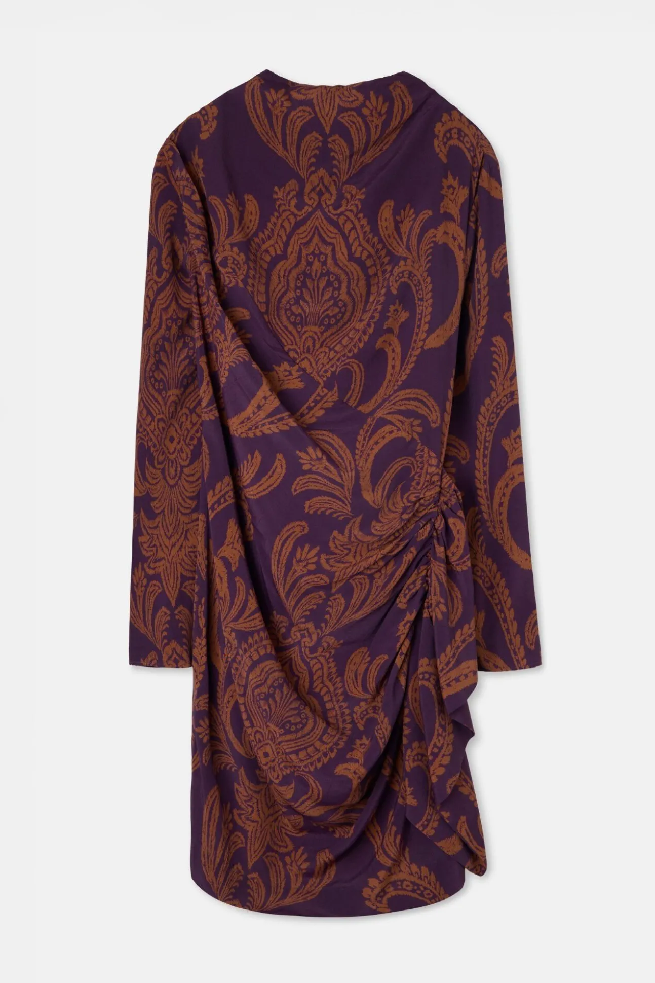 Vestido curto estampado drapeado