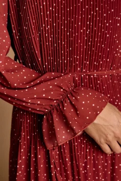 Vestido de bolinhas granada