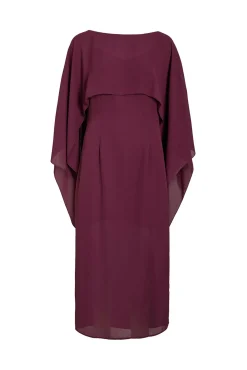 Vestido de chiffon com capa
