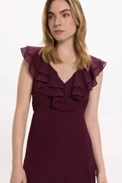 Vestido de festa midi de chiffon
