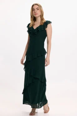 Vestido de festa midi de chiffon