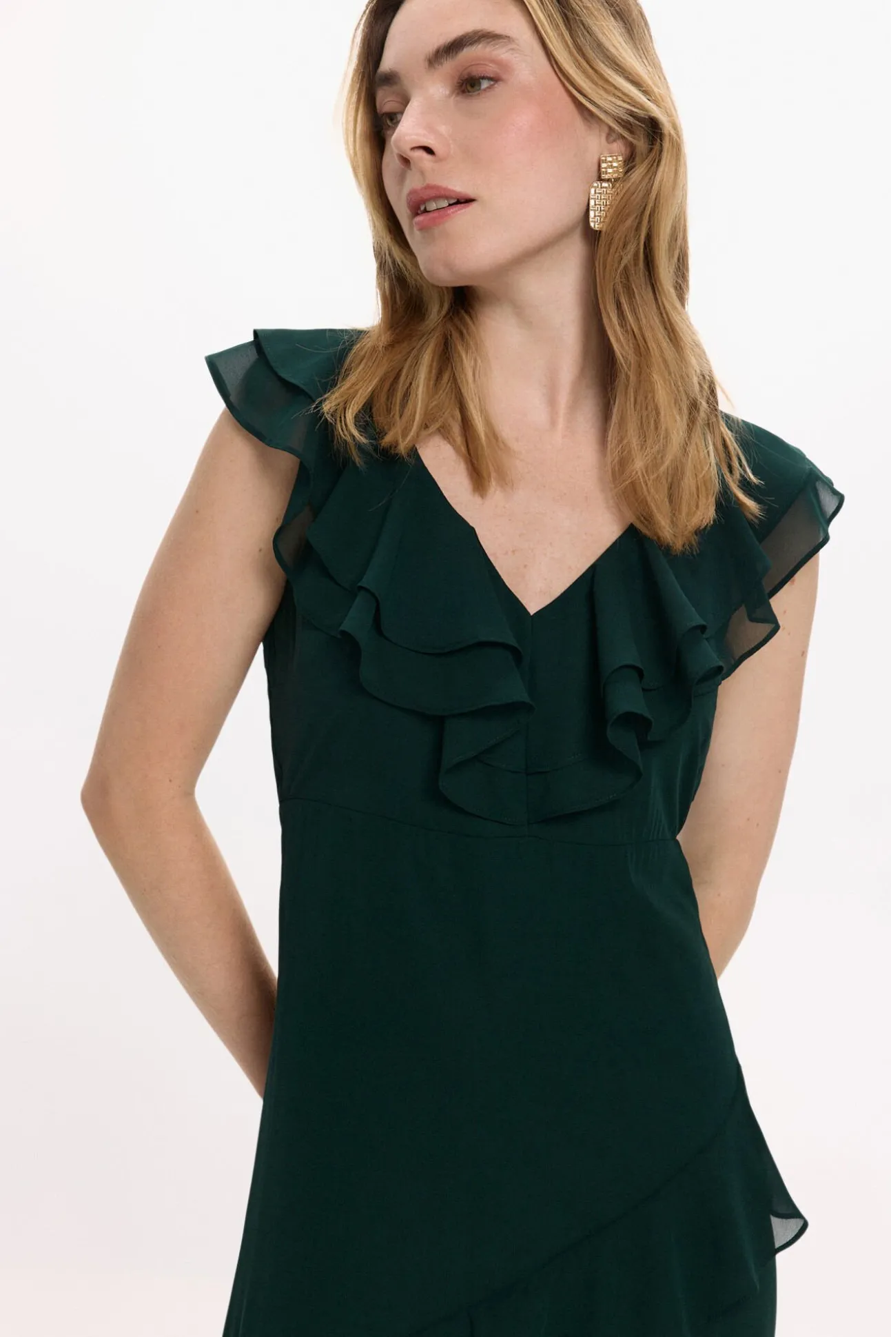 Vestido de festa midi de chiffon