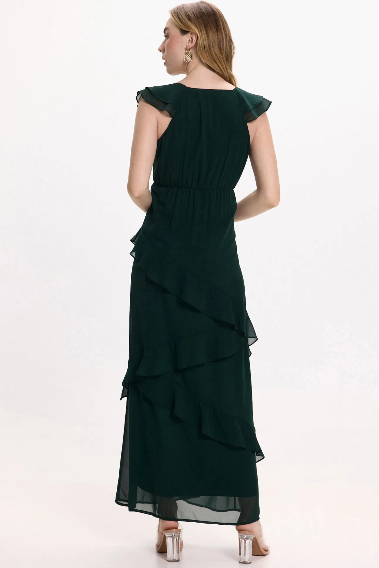 Vestido de festa midi de chiffon