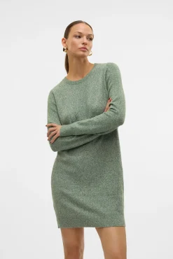 Vestido de malha com malha gola redonda