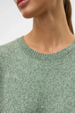 Vestido de malha com malha gola redonda